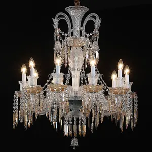 Modern Badu Crystal Chandelier LED Adjustable Height Hanging Wedding Decoration Lighting 2-Year Warranty Multi-Color Temp