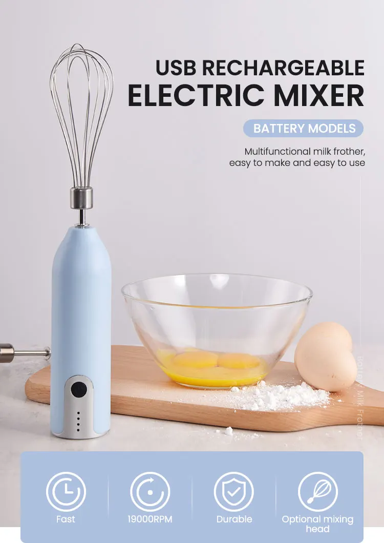 Hot Sale 3 Speed Portable Plastic Wireless Egg Whisk Head