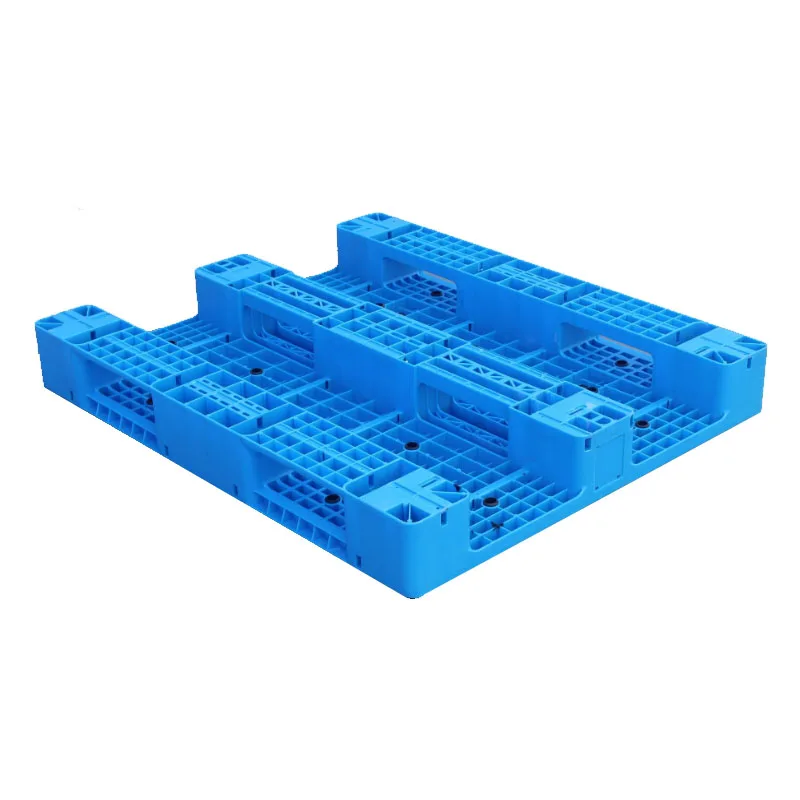 Heavy Duty Flat Top Deck Single Face 100% Virgin HDPE Grid Surface Steel Reinforced/3 Runners Pallet Plastic for Racking System