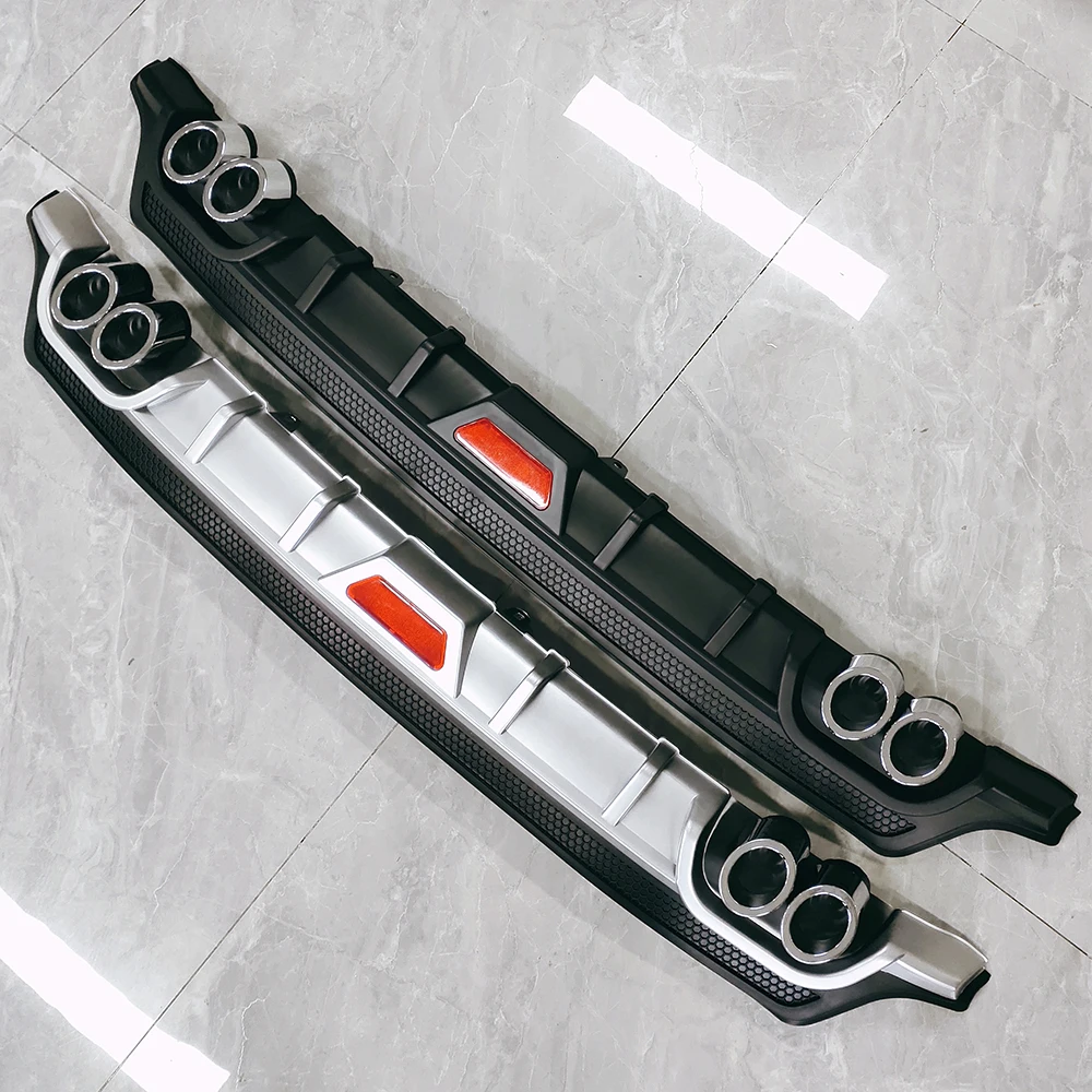 IKON MOTORSPORTS Rear Bumper Lip Corner Aprons For 2014-2019 Toyota Corolla Sedan - Unpainted Black PU (2PCS)
