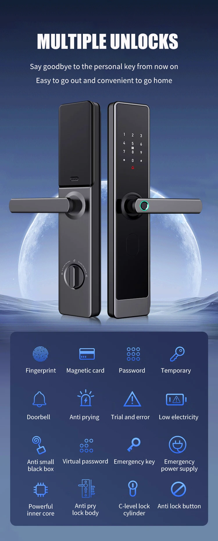 Fingerprint Intelligent Keyless Smart Door Lock