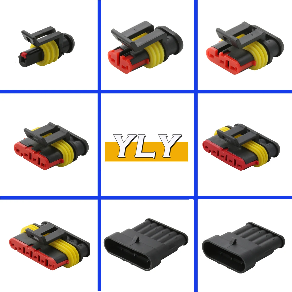 Connecteur AmpSeal TE Connectivity 14 Voies Mâle Gris - Réf. 776273-4, Neuf