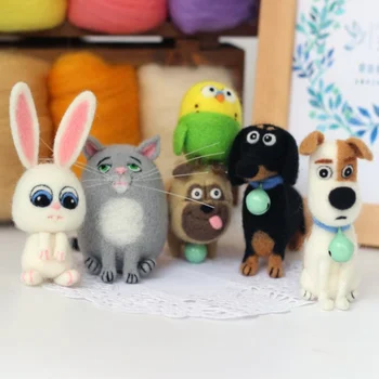 Customized Queensland Merino Wool Felt DIY Kit Animals Needle Felting Craft Making Supplies Set
