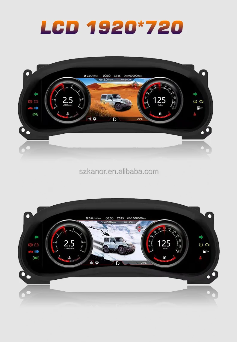 Lcd 1920*720 Dashboard Display Instrument Cluster For Jeep Wrangler