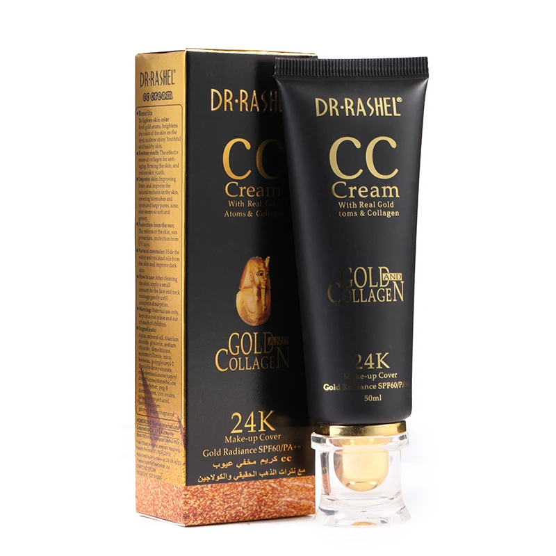 DR RASHEL 24K Gold Collagen CC Cream SPF 60 - Brightening, Moisturizing Concealer for All Skin Types, OEM/ODM Available