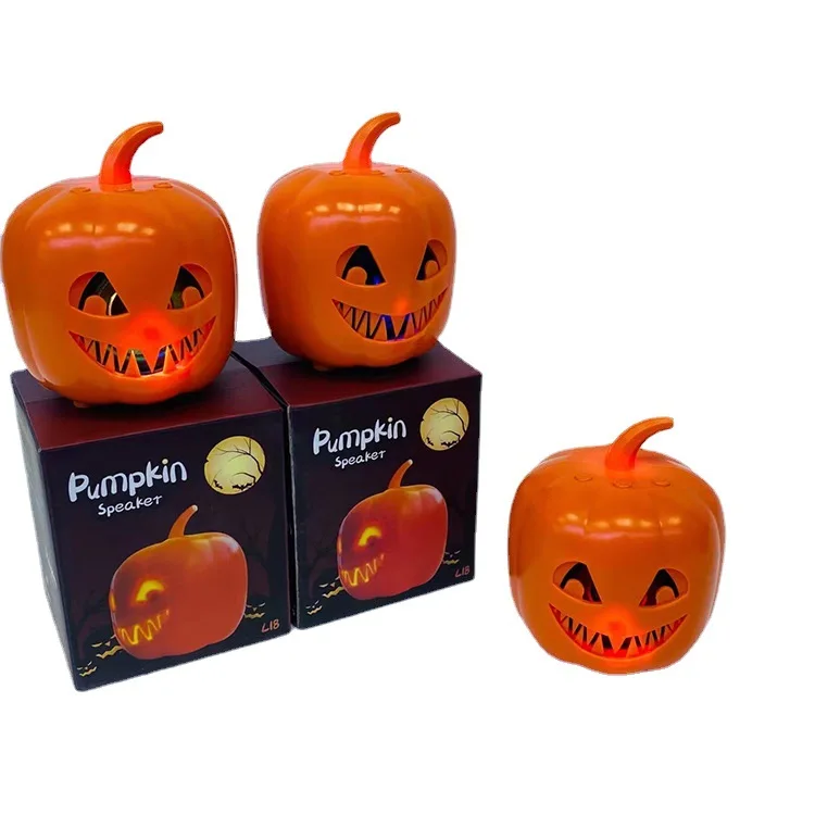 Halloween Pumpkin Bluetooth Speaker with LED Light - Portable Mini