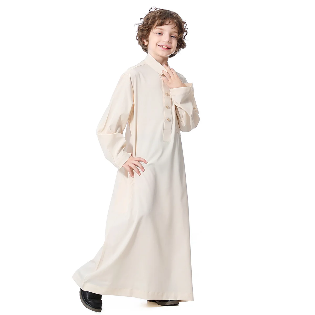 New Dubai Arab Muslim Kids Boys Clothes Abaya Caftan Robes Islamic Ramadan Clothing Oman Arabic Qatar Child Kaftans Costumes