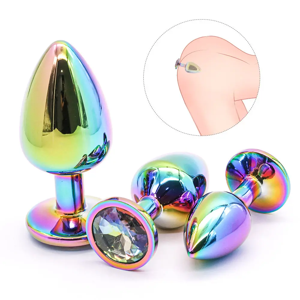 S-hande Anal 3Pcs/Set Metal Anal Butt Plug Stainless Sexy Toy Crystal Jewelry Anal Fetish Adult Sex Toy