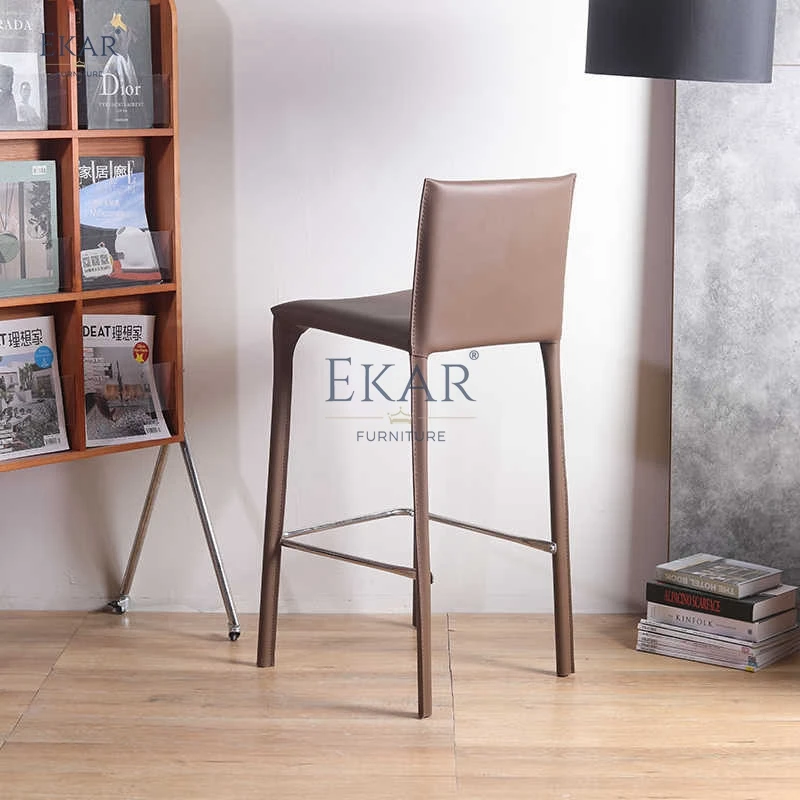 product modern bar stool with leather upholstery and metal frame-63