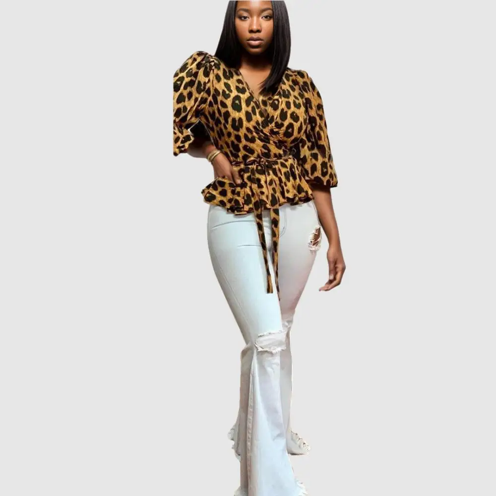 Blusa Animal Camisa Estampado Leopardo Mujer 90821-MX71 Blusas Y