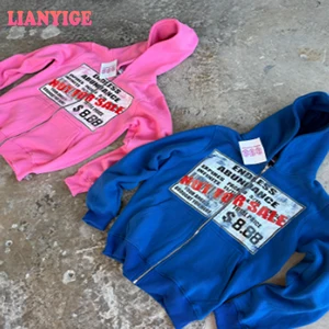 LYG Custom Top Quality Denim Tear Hoodies Bedazzled Hoodi Fall Fashion Sweatshirts Heavylight Y2K Sweaters Couples Pullover