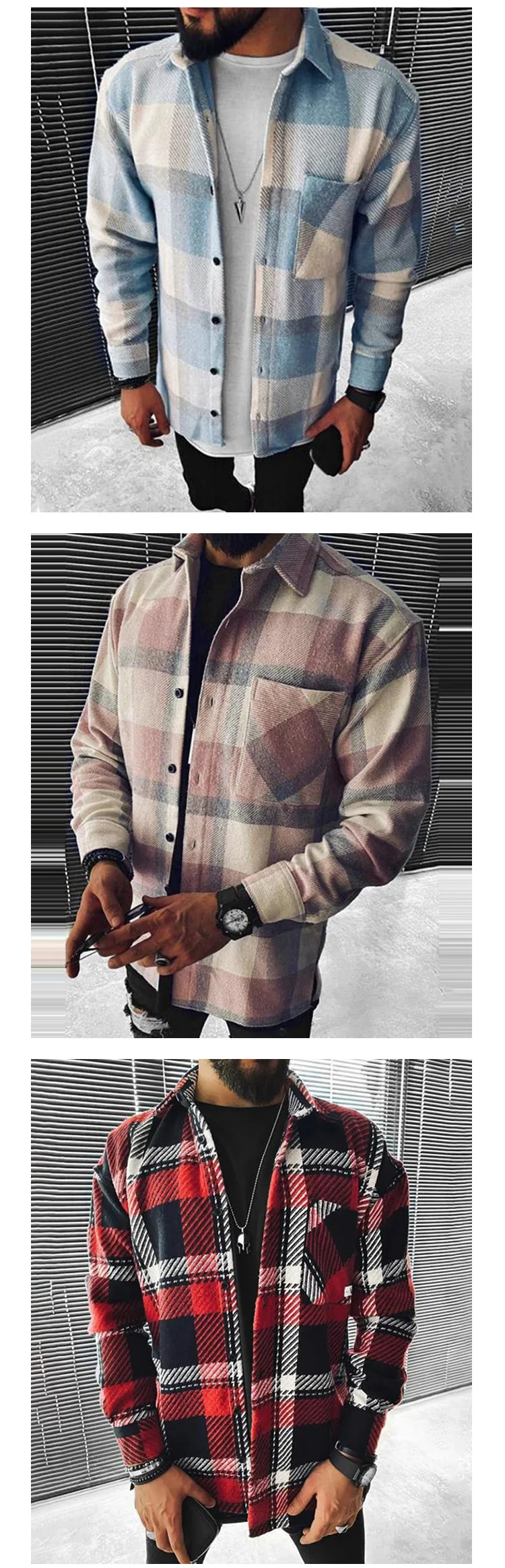 Großhandel Extra Hochwertiges Polyester Frühling Herbst Winter Langarm Mehrfarbiges Design Freizeithemd Für Männer138_voghion.com