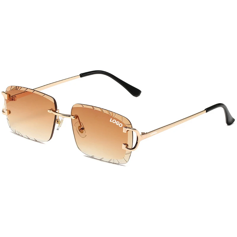 Designer Classic Rimless Sunglasses Women Men Diamond  display picture 1