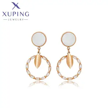 81064 XUPING Jewelry Wholesale Bulk Rose Gold Plated Earrings Fashion Jewelry Earrings Women Stainless Steel Earrings