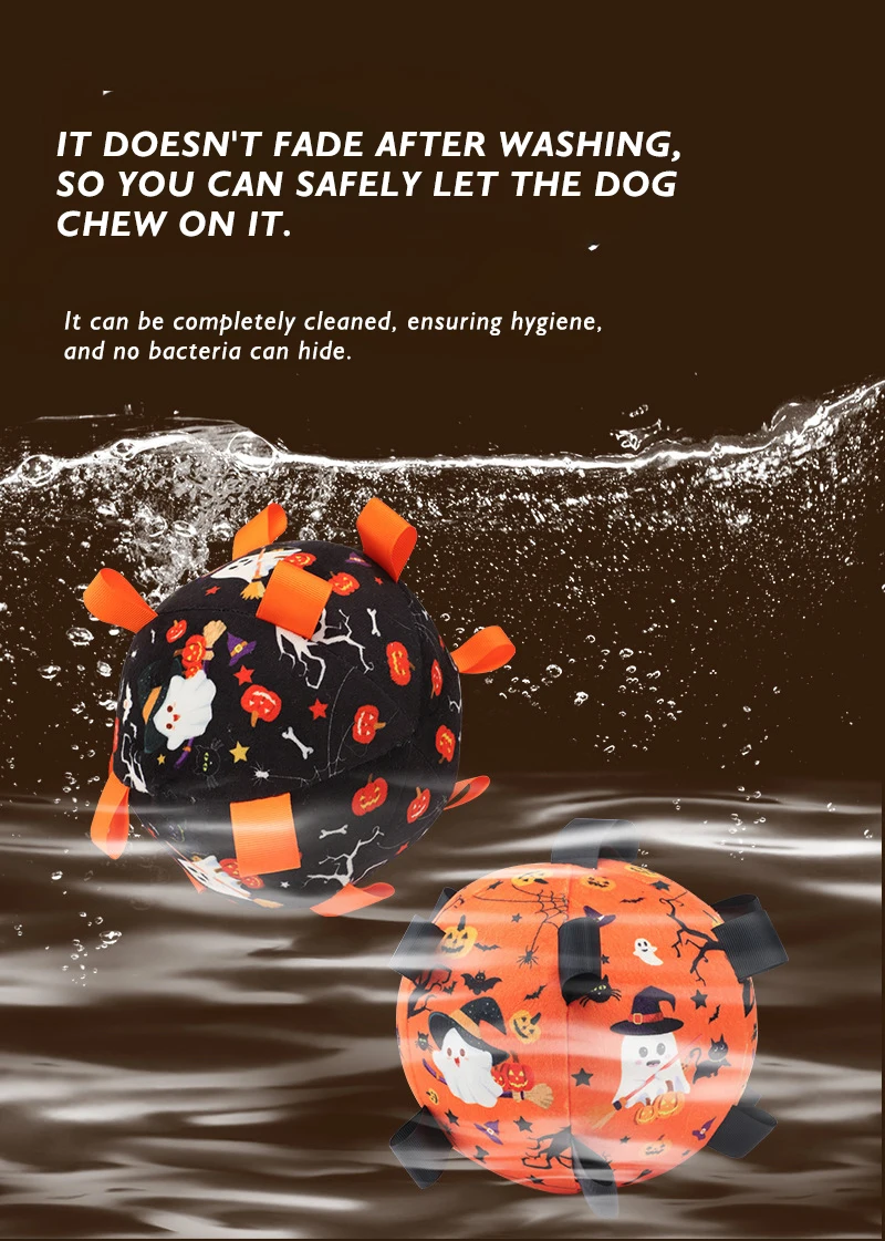 New Halloween Dog Toy Ball Dog Outdoor Football Toy Grinding Teeth Bite Relief Electric Bell Ball manufacture