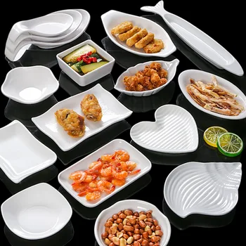 Melamine Cold Dish Tableware Commercial White Snack Plate Small Plastic Dinner Dish