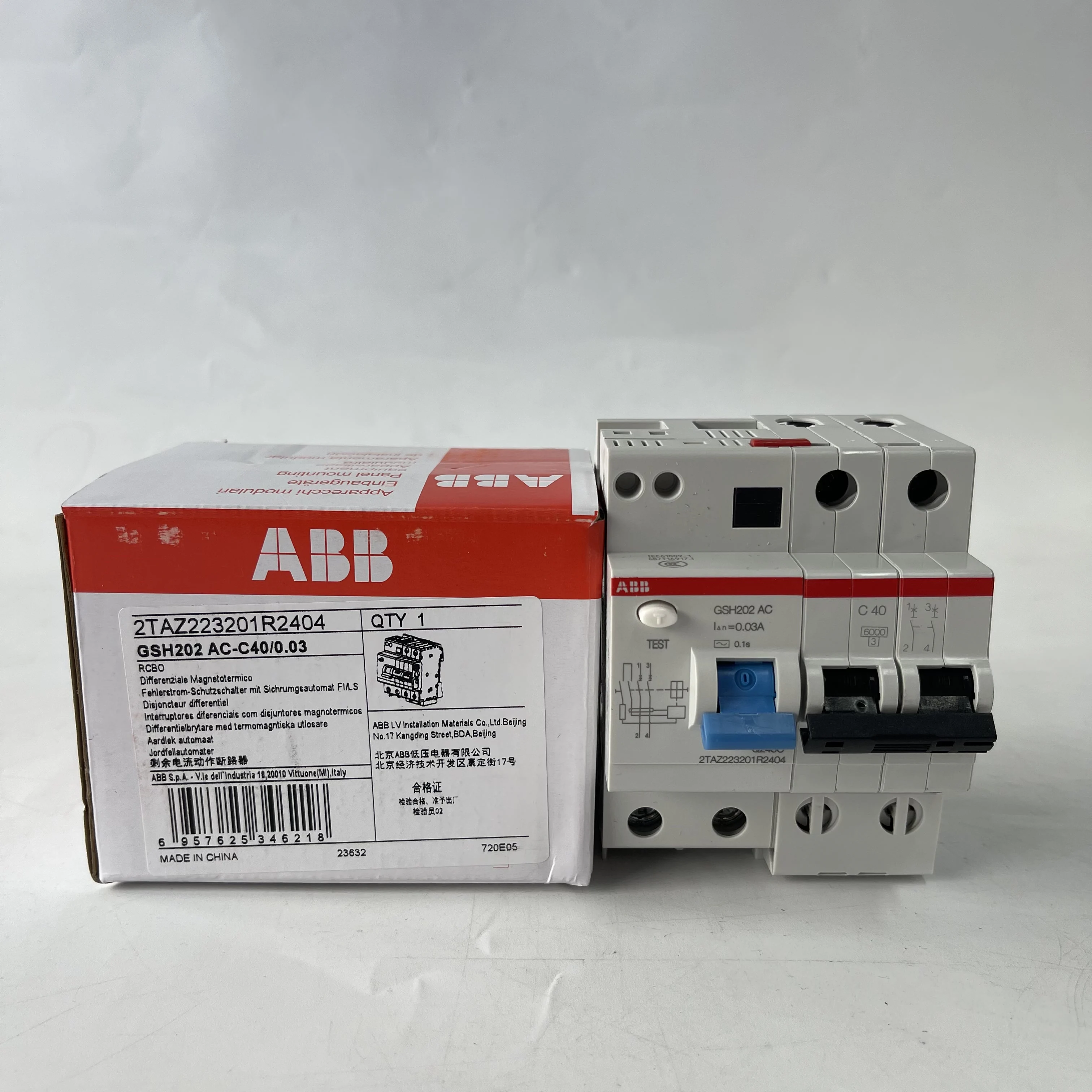 ABB Residual Current Circuit Breaker GSH202 AC-C40/0.03