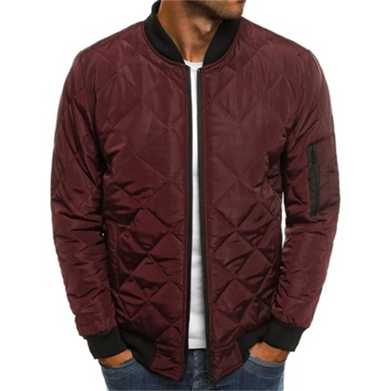High Quality Black Warm Cardigans Coats Thick Print Zipper Cotton Men Puffer Down Jacket Winter_voghion.com