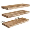 Tres piezas de madera de paulownia de color marrón claro ligeramente quemada