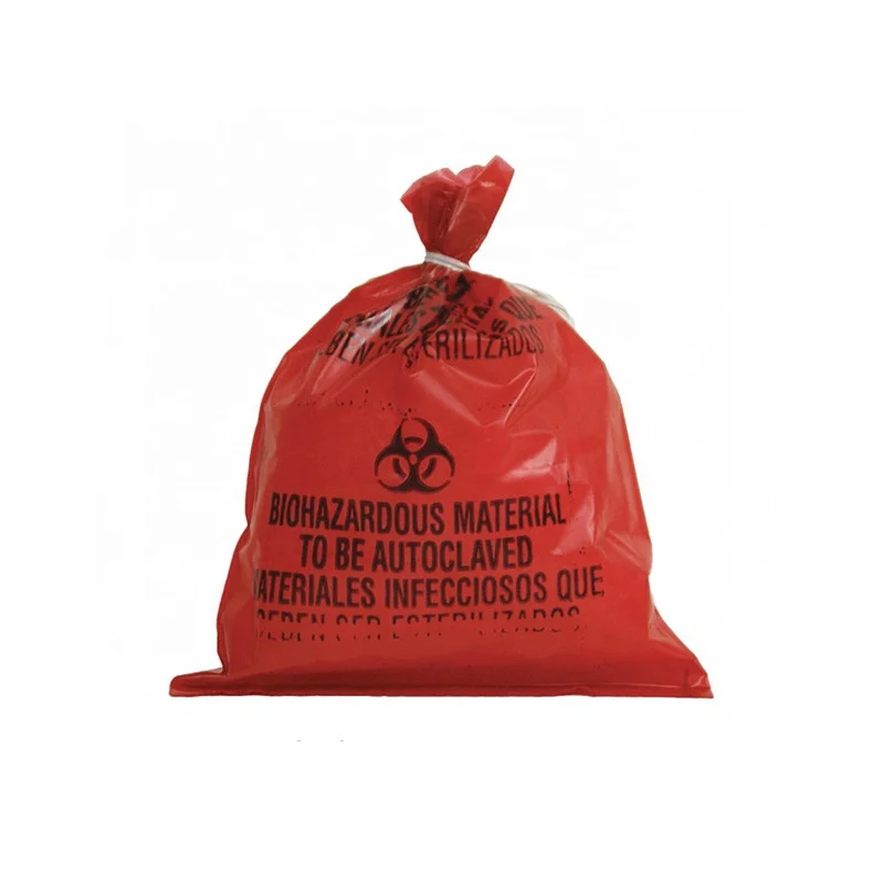 HDPE Autoclavable Disposal Infectious Bag Puncture Resistant  Medical Clinical Waste Bag Biohazard Waste Bag