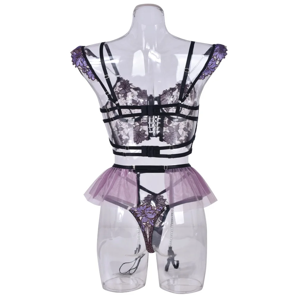 Wholesale Intimates Erotic Feather Chain Garters Lace Underwear Women ...