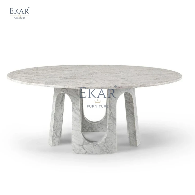 Modern Dining Table Set Elegant Chinese Luxury Design Sleek Metal Base Home Villa Hospital Use Featuring Marble Wood Materials