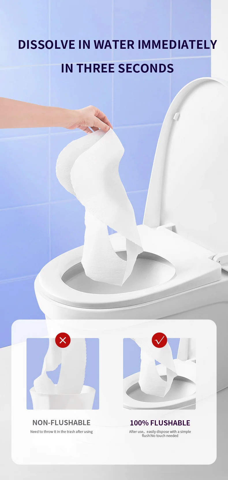 Flushable Loo Ready Biodegradable 250 Sheet Travel Flushable Toilet