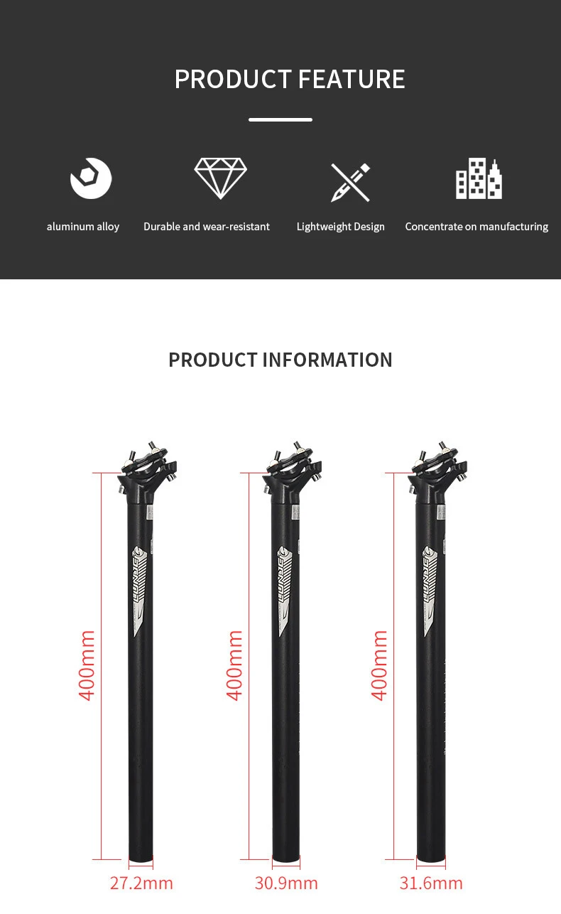 Fahrrad MTB Sattelsttze 27,2 30,9 31,6mm 400mm Aluminiumlegierung  Sattelrohr Lange Fixie-Sattelsttze Verlngerung Fahrradteile Zubehr|  Alibaba.com