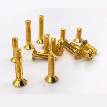 Grade 12.9 din screw wholesale titanium golden screws M2 M2.5 M3 M4 for RC hobby