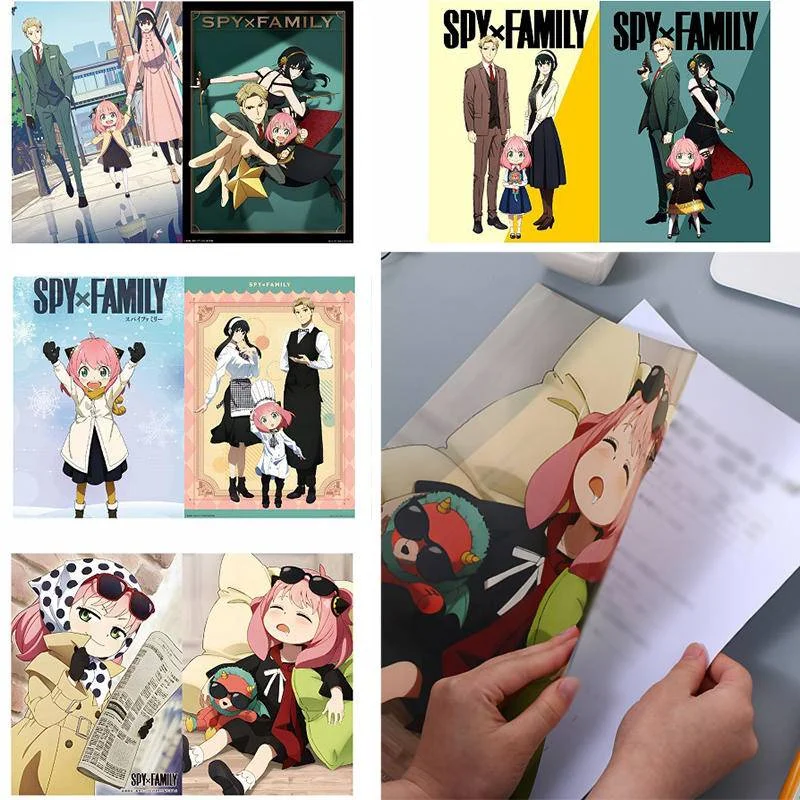 Anime Kawaii A4 Pattern Storage File Folder Pvc Office Paper Document Holder L Shape Document Bag Kids Stationery Gif