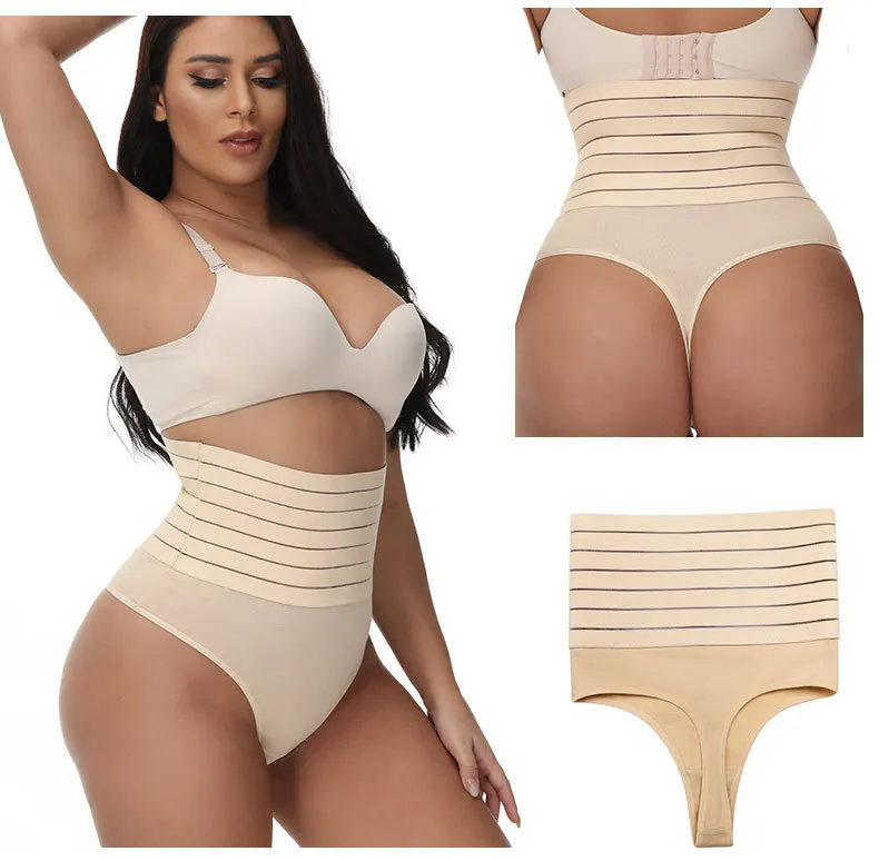 wholesale shapewear women thong slimming high waist butt lifter tummy control seamless panty shaper