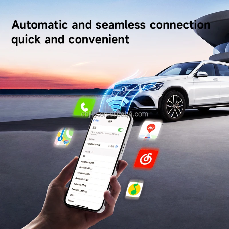 Wireless Android Auto Dongle Mini Wired to Wireless Projection Adapter for Android Car Navigation Wireless Carplay Box