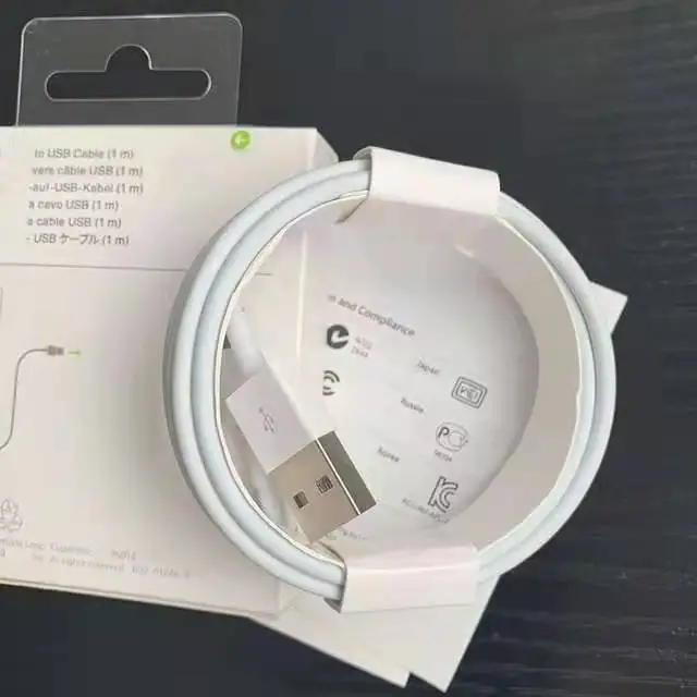 Оригинальный качественный кабель для синхронизации E75 Foxconn 8IC для iPhone 2A, USB-кабель для быстрой зарядки для Apple, зарядный кабель с упаковкой в коробку