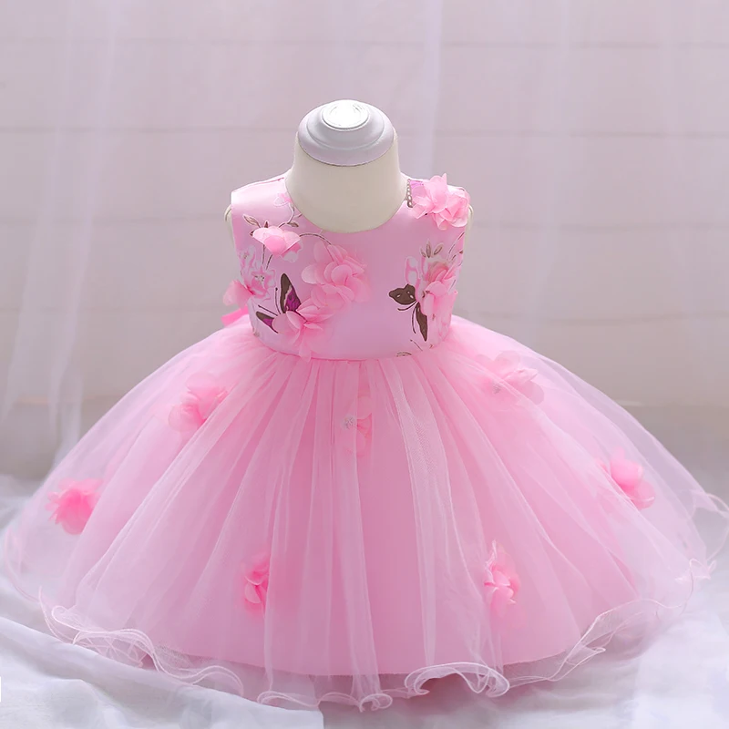Infant Frocks Flower Princess 1st Birthday Party Dress