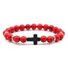 สร้อยข้อมือหินแกรนิตสีแดง BR01152-11