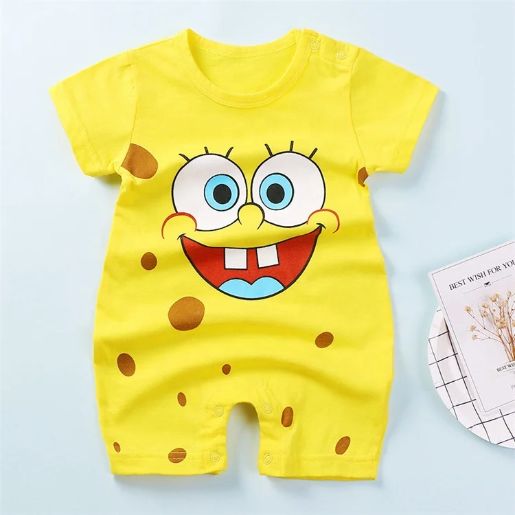 
 Лидер продаж, хлопковая летняя детская одежда, милая мультяшная одежда с коротким рукавом для малышей, детский комбинезон  