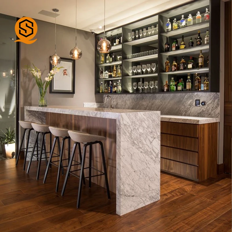Popular Design Rectangle Shape Marble Top Commerical bar Counters Design Small bar Counter