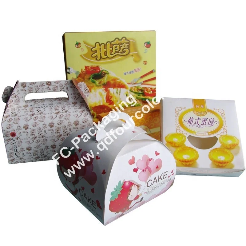 Happy Meal and Fast Food Customized Paper Cake Box Art Cake Cake Packaging Mooncake Box Free Offset Printing