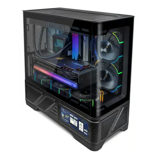 Valkyrie VK03-M LCD White ATX Gaming Desktop Case with 360° Water