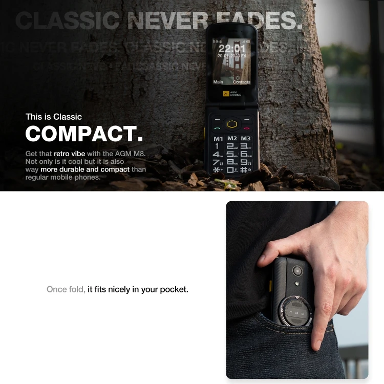 AGM M8 4G Flip Phone, Senior Cell Phone with Large Keys, Shatterproof Phone, IP68/IP69K SOS Hearing Aids Compatible, One Click Call, Dual SIM, Bluetooth AGM M8 4G Flip Phone, Senior Cell Phone with Large Keys, Shatterproof Phone, IP68/IP69K SOS Hearing Aids Compatible, One Click Call, Dual SIM, Bluetooth