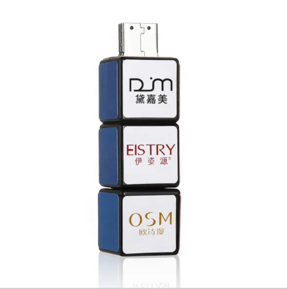 PVC Plastic Rubiks Cube Shape Memory Usb Flash Drive 16GB 32GB