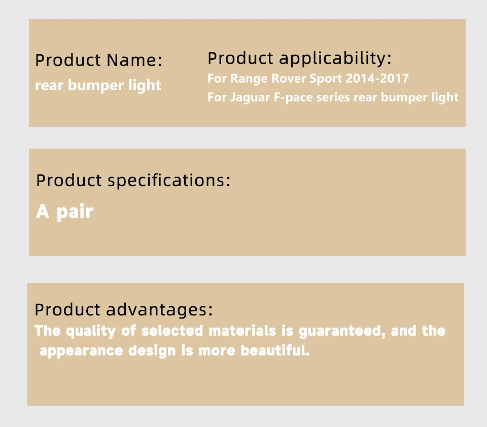 Rear Fog Lamp For Range Rover Sports 2014-2017 Fog Lamp Left Lr095708r ...