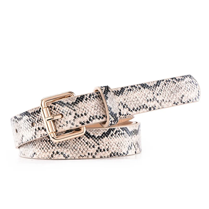 Women Belt with Pearls - Snakeskin Leopard Print PU Leather display picture 3