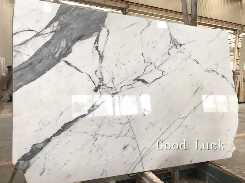 Factory Marble Slab White natural Stone Calacatta venatina stone slab Background or Countertop