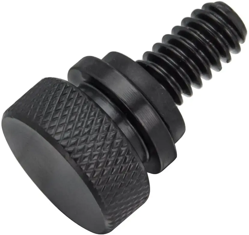 Stainless Steel Seat Bolt Rear Mount Screw Black with Seat Tab Cover Nut for Harley Davidson 1996-2019 