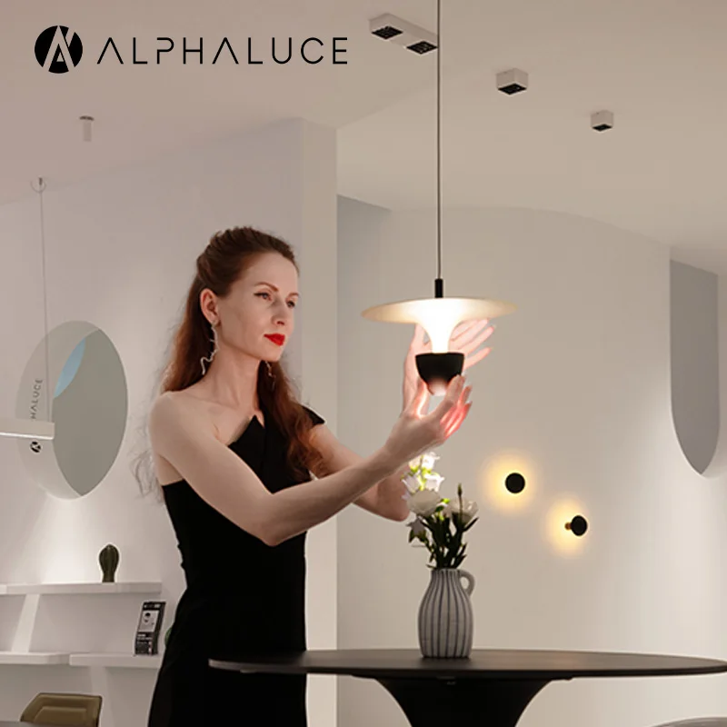 Surface Mounted Minimalist Light Pendant Kitchen Island Hanging Black Ceiling Pendant Lamp