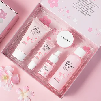 Skincare Set Cherry Blossom Cleanser Moisturizing Whitening Anti-aging Toner Face Cream Cherry Blossom Essence Cream