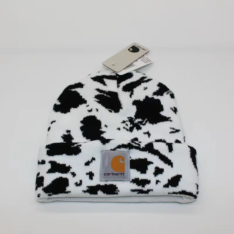 Soft Warn Knit Cow Print Cuffed Beanie Hat - Buy Cow Beanie,Beanie ...