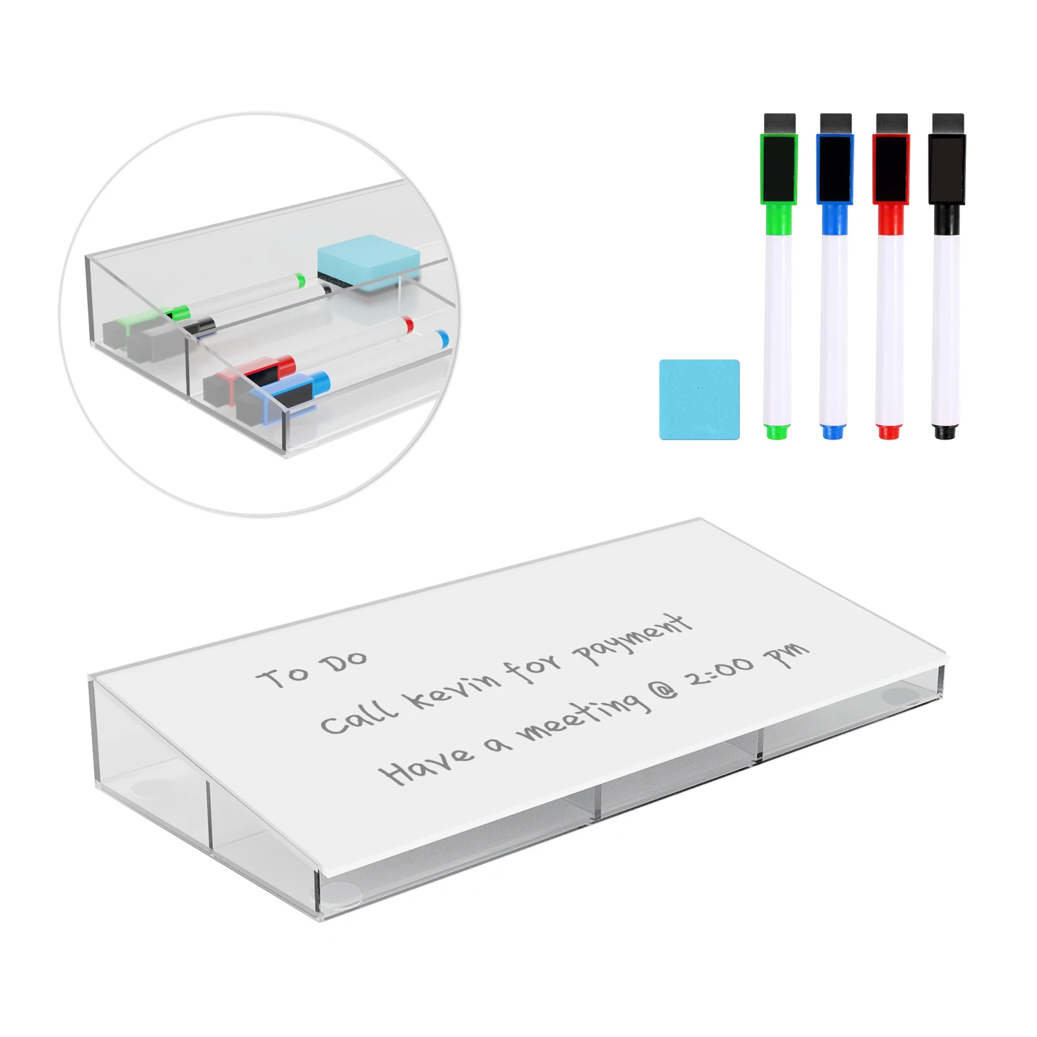 Dry Erase Computer Desk Pad Desktop Glass Whiteboard With Organizer ...