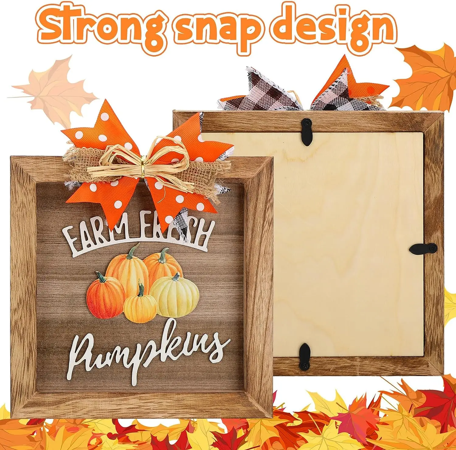 Geetery 2 Pcs Fall Table Decor 3D Thanksgiving Wooden Table Signs Dwarf Pumpkin Decor Thanksgiving Fall Wood Box Sign Hello Pump